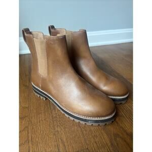 Madewell The Ivy Women's Chelsea Boot 7.5 Light Brown Leather Pull-On Ankle Boot